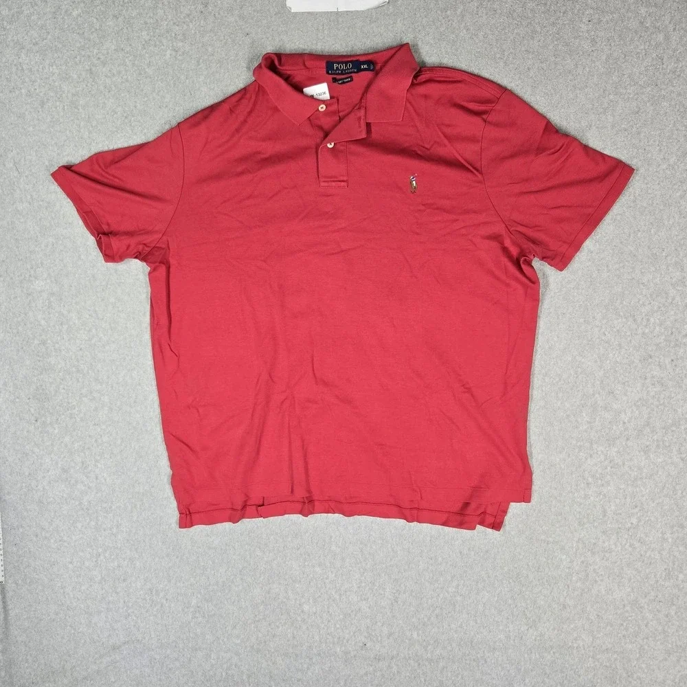 Polo Ralph Lauren Men Polo XXL Red Embroidered Pony Pima Soft
